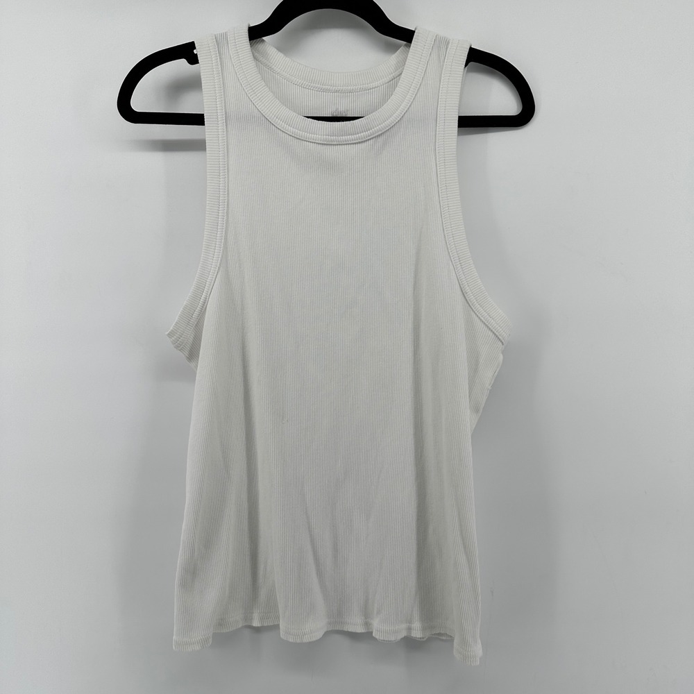 Dip White Ribbed Racerback Tank Top Sleeveless Crew Neck XL FB268-001